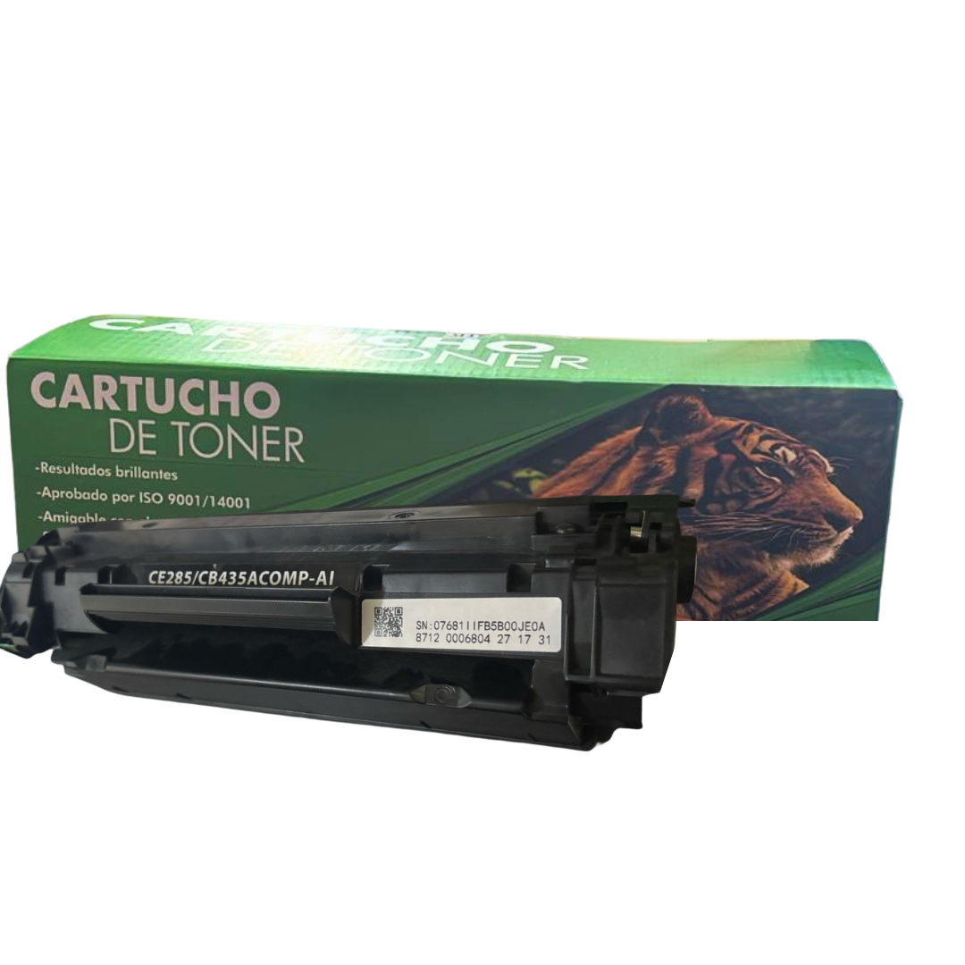 Cartucho de Toner Tigre 35A (CB435A) / 85A (CE285A) Negro Calidad Estándar para 2,000 páginas.