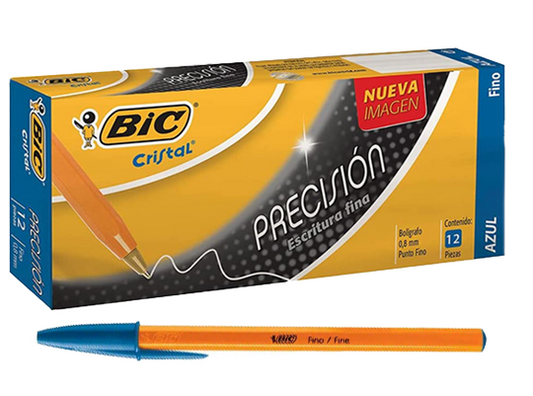 Boligrafo p/f azul marca Bic 12pz