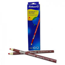 Marcador de cera color rojo marca Pelikan 10pz