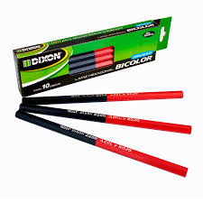Lapiz bicolor grueso (azul y rojo) marca Dixon 10pz
