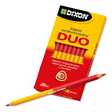 Lapiz duo rojo marca Dixon 12pz